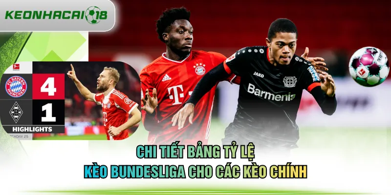 Chi tiết bảng tỷ lệ kèo Bundesliga cho các kèo chính